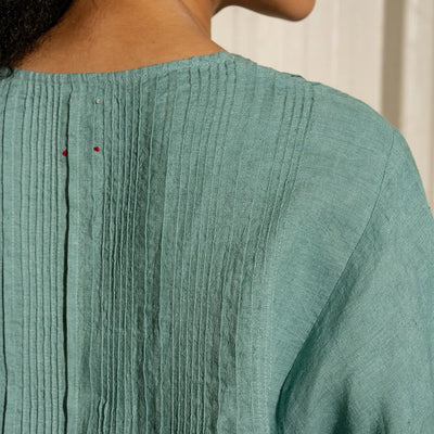 Sally Linen Pintuck Top | Mineral