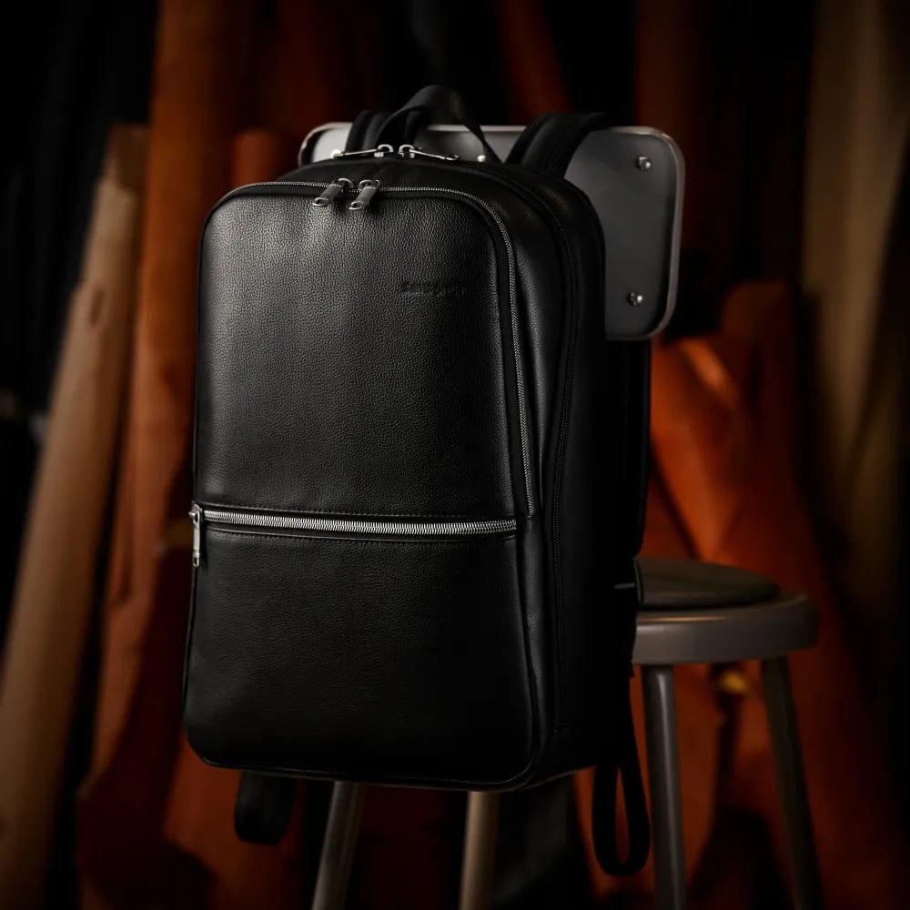 Samsonite classic leather slim backpack black Clearance