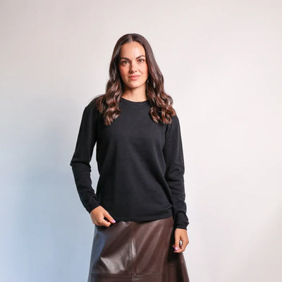 Sapphire Cashmere and Cotton Long Sleeve Top