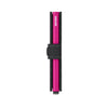 Secrid Matte Leather Mini Wallet | Black & Fuchsia