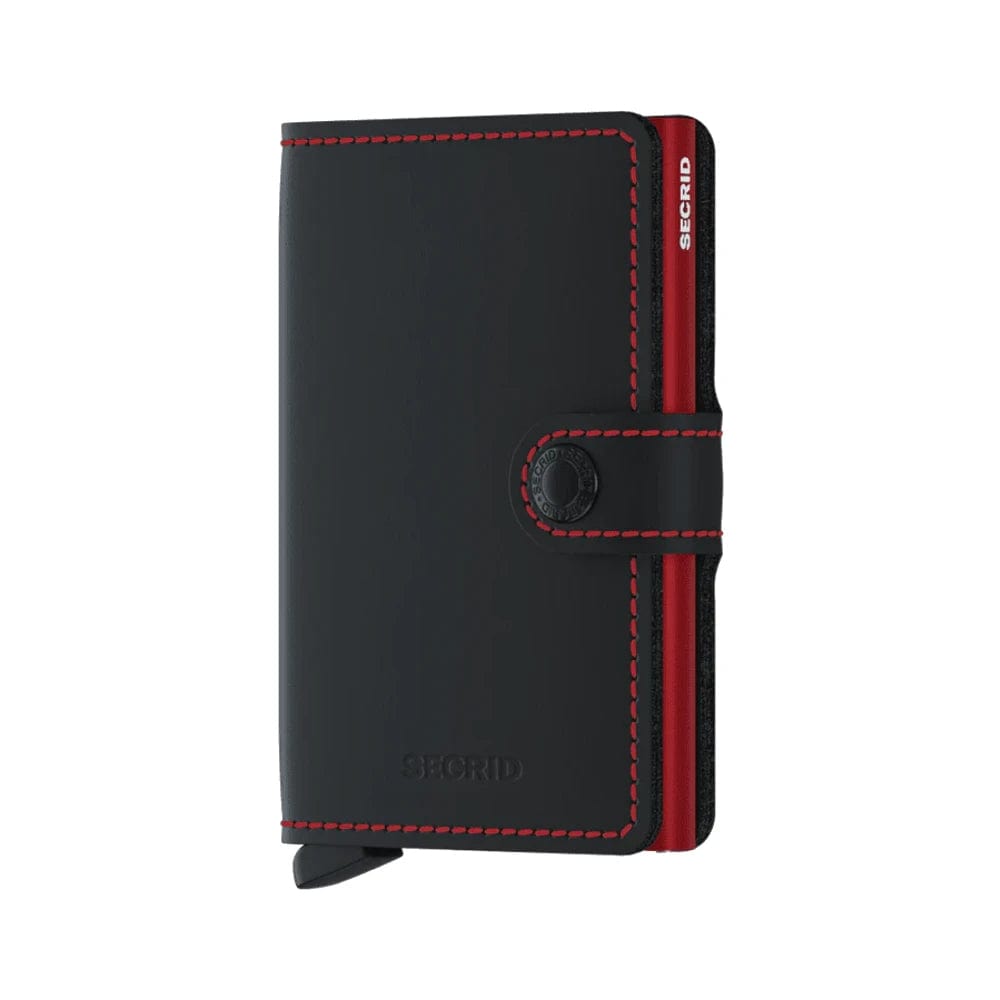 Secrid Matte Leather Mini Wallet | Black/Red