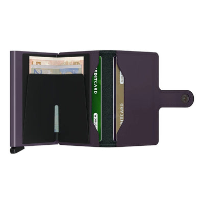 Secrid Matte Leather Mini Wallet | Dark Purple