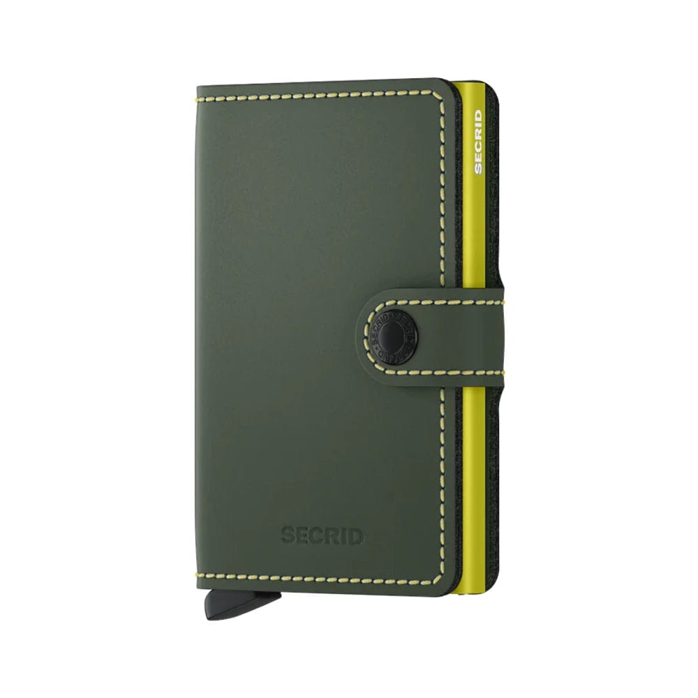 Secrid Matte Leather Mini Wallet | Green/Lime