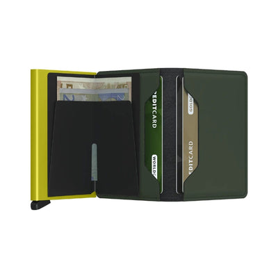 Secrid Matte Leather Slim Wallet | Green/Lime