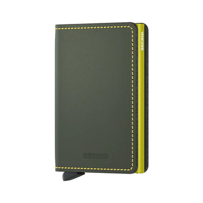 Secrid Matte Leather Slim Wallet | Green/Lime