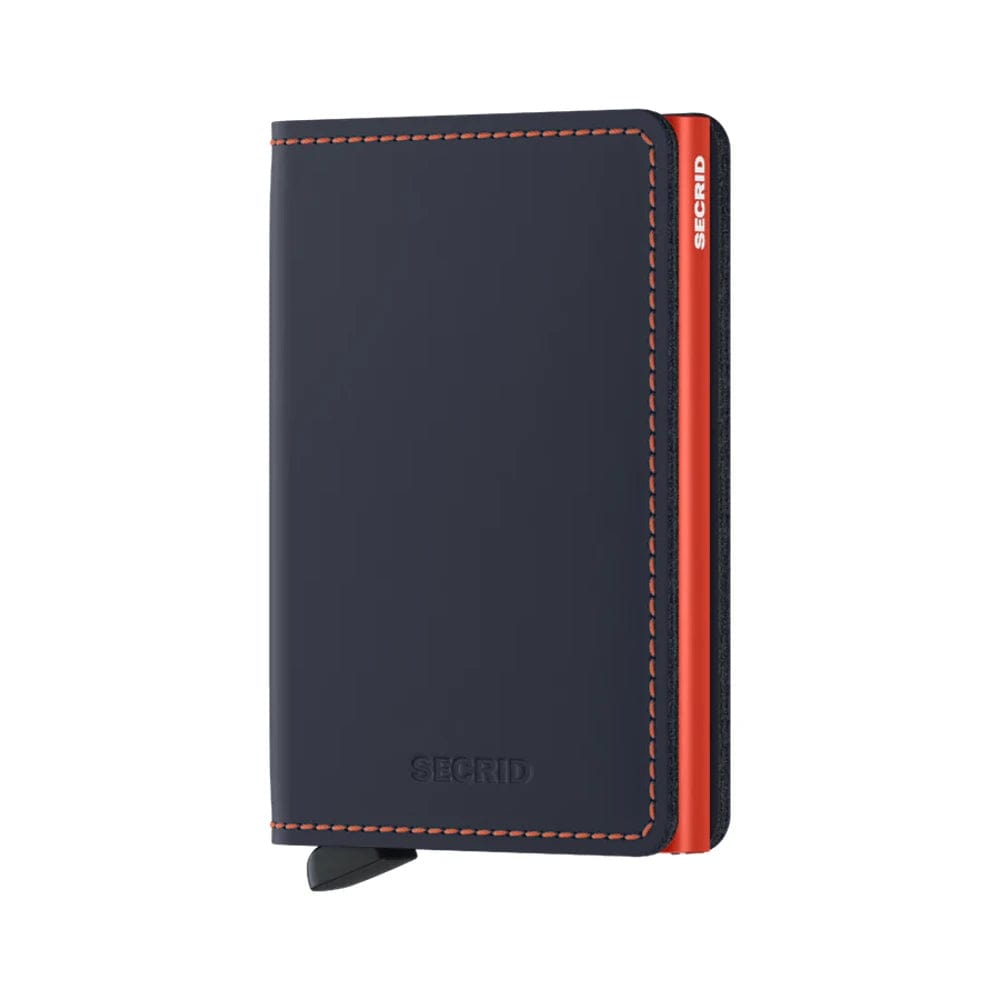 Secrid  Matte Leather Slim Wallet | Night Blue/Orange