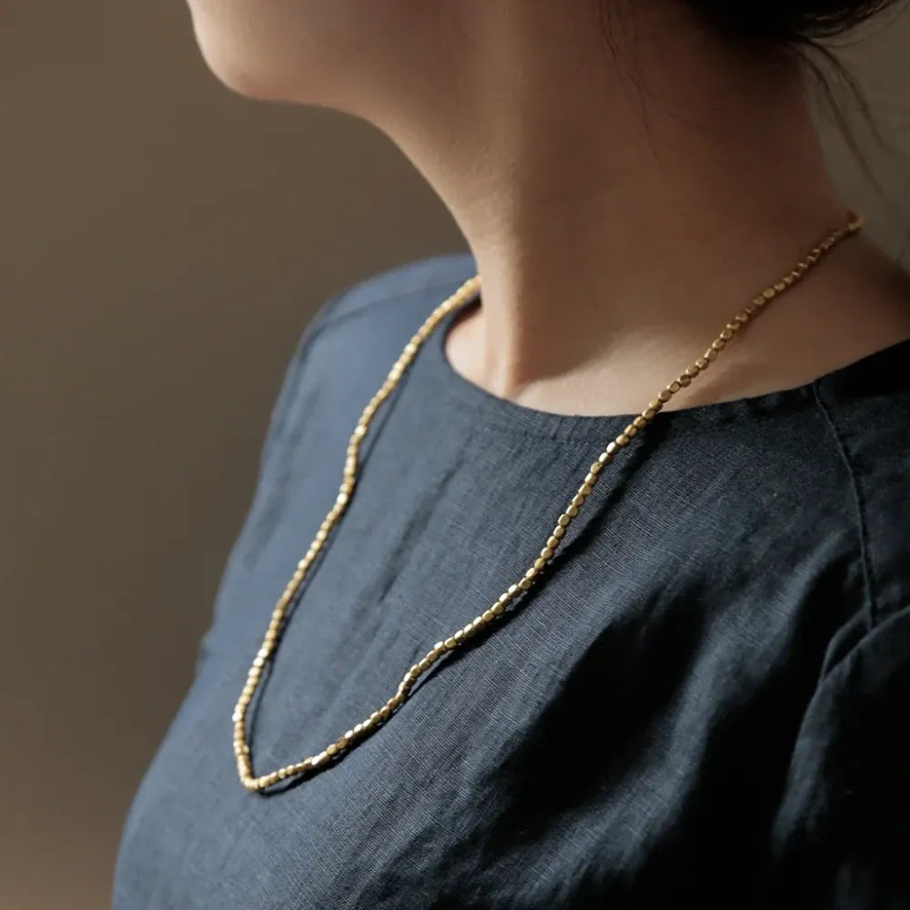 Small Brass Beads Necklace