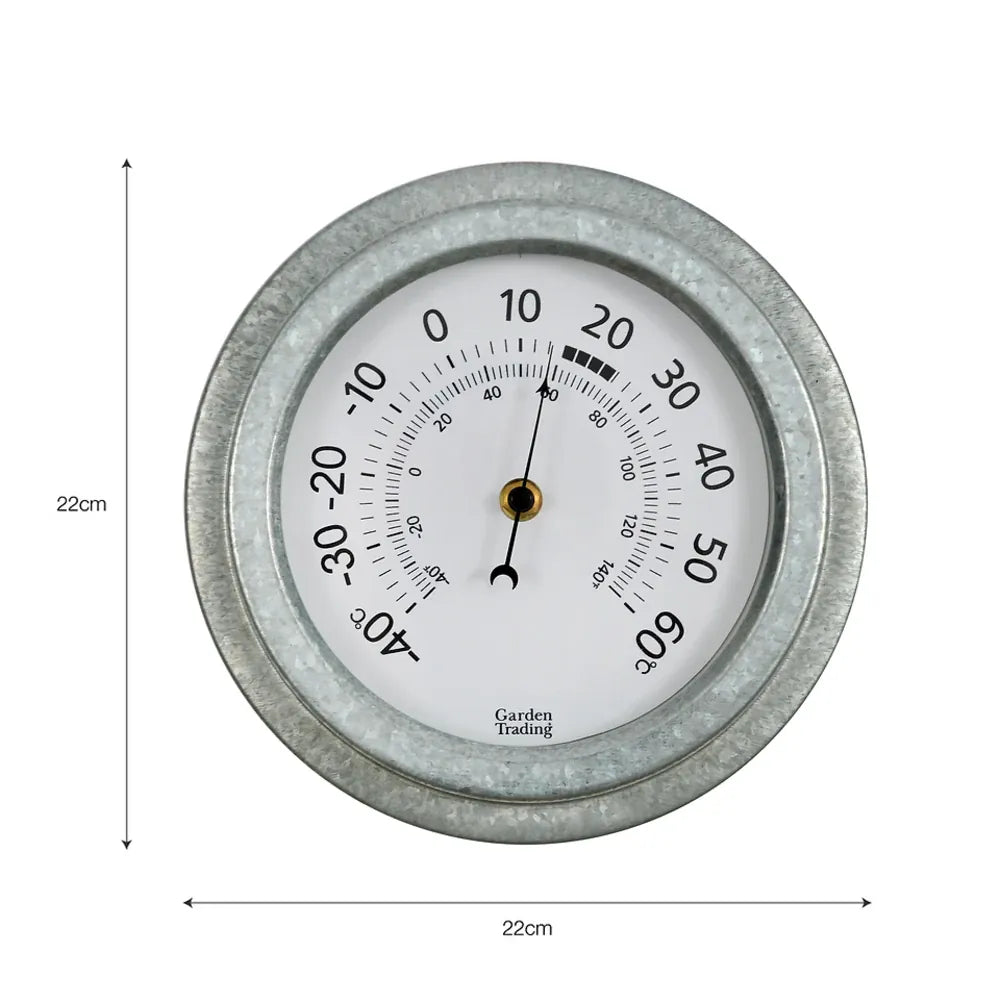 St Ives Thermometer | Galvanised Steel Silver