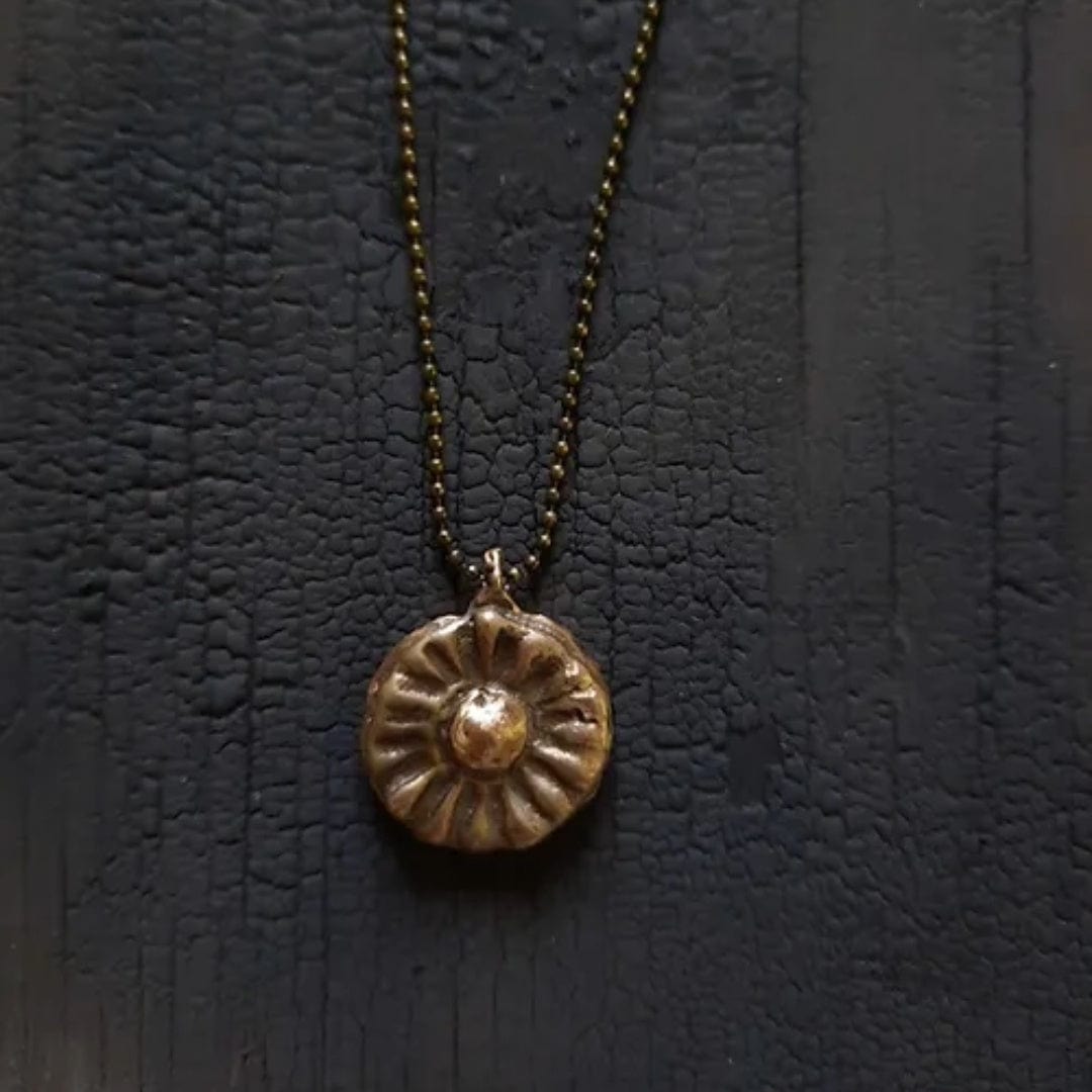 Sun Charm Necklace - Bronze