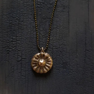 Sun Charm Necklace - Bronze
