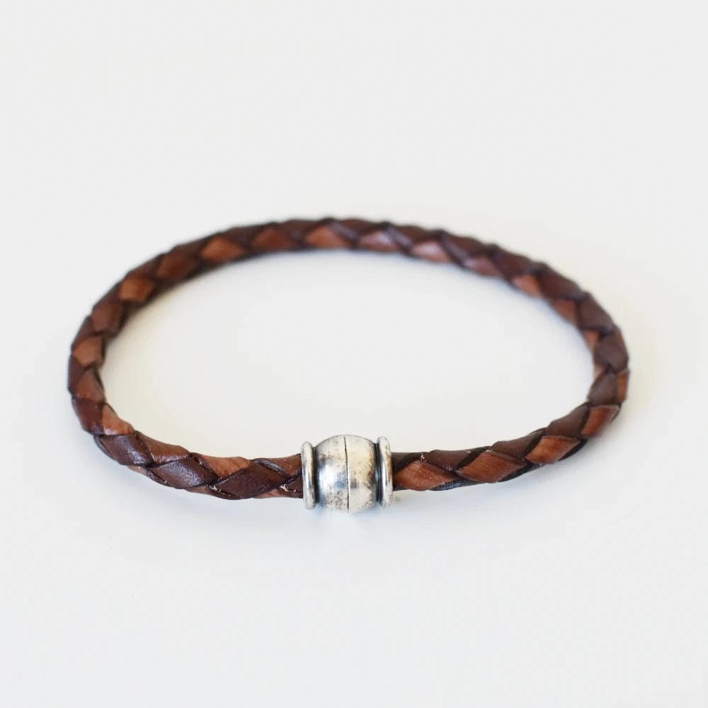 Tan / Large Italian Leather Bracelet | BC201