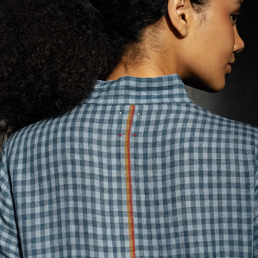 Tara Linen Dress | Ash Blue
