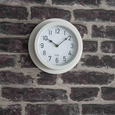 Tenby Clock 22cm | Steel Lily White