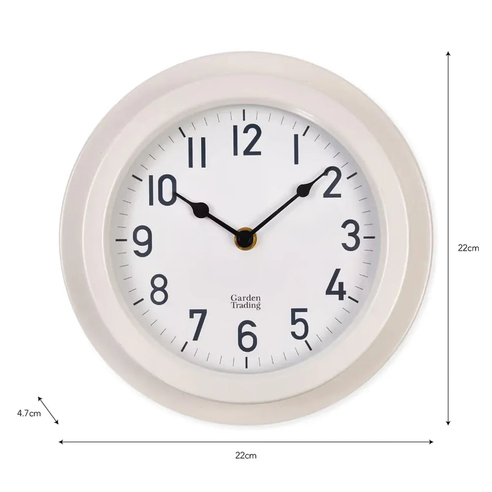 Tenby Clock 22cm | Steel Lily White