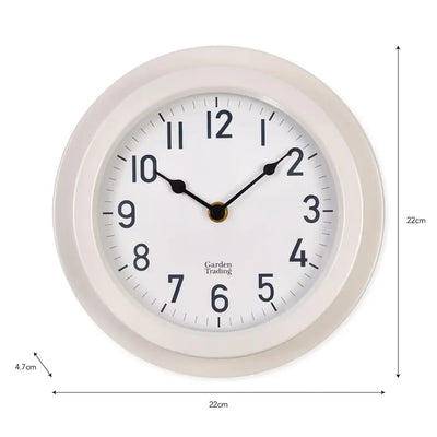 Tenby Clock 22cm | Steel Lily White