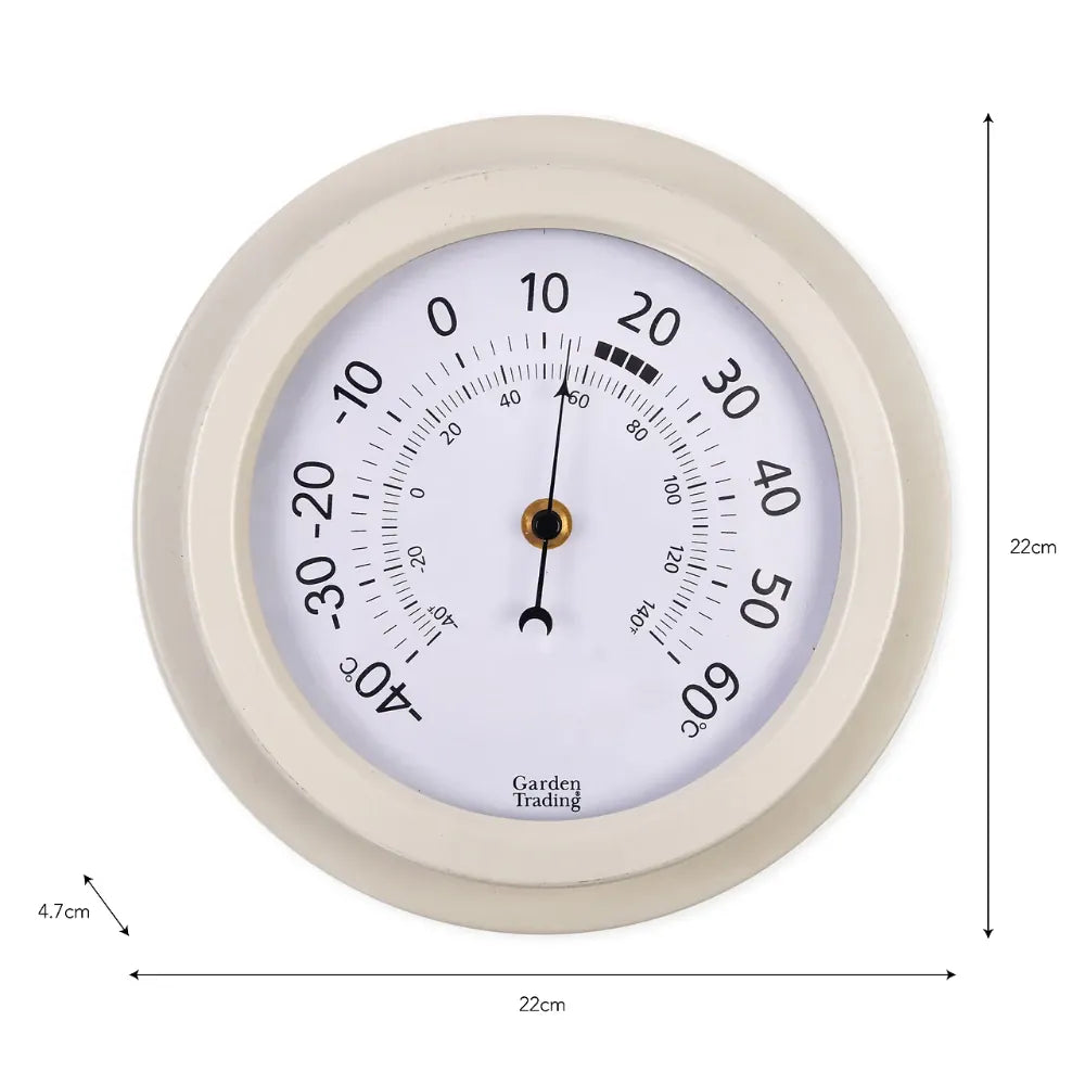 Tenby Thermometer | Steel Lily White