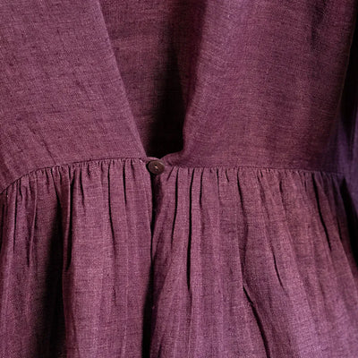 Tessa Linen Pintuck Dress | Aubergine