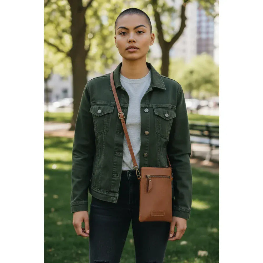 Tobacco Isla Leather Crossbody Bag