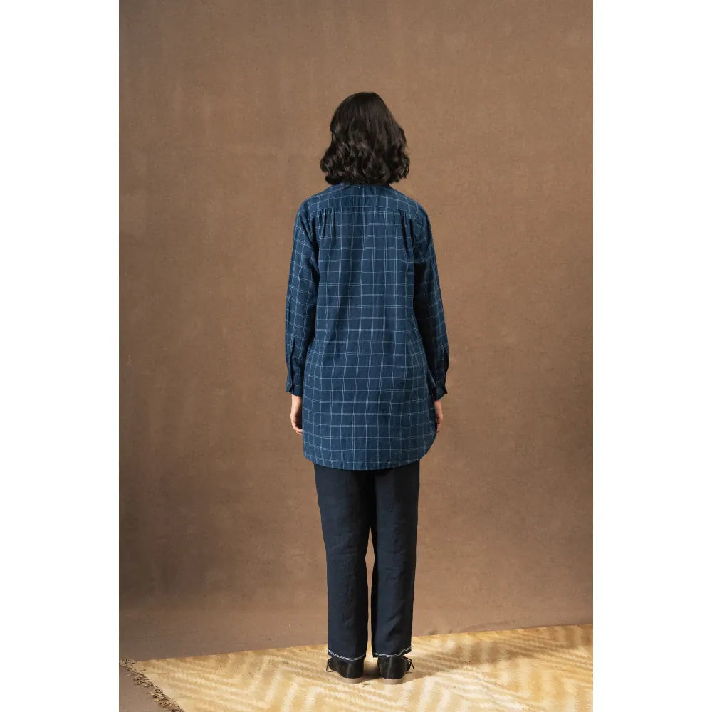 Valerie Cotton Check Shirt | Indigo