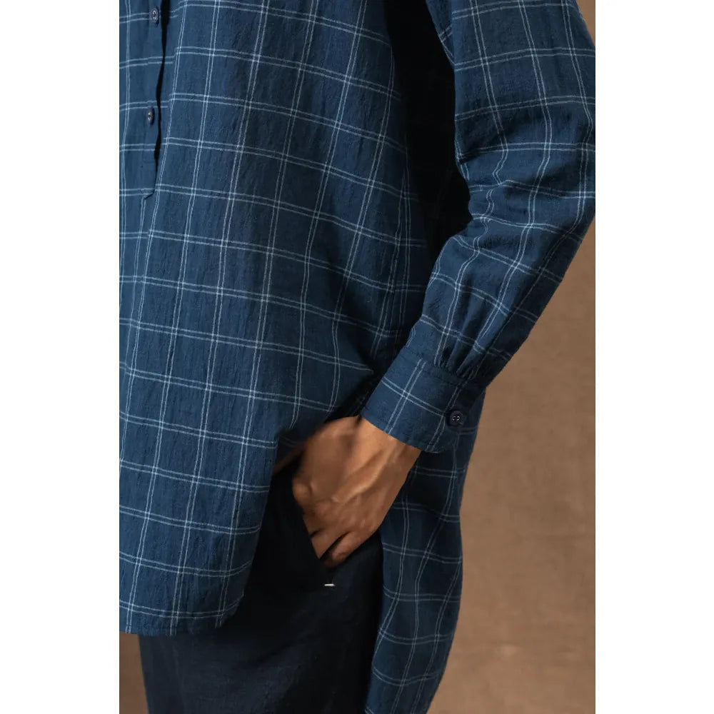 Valerie Cotton Check Shirt | Indigo