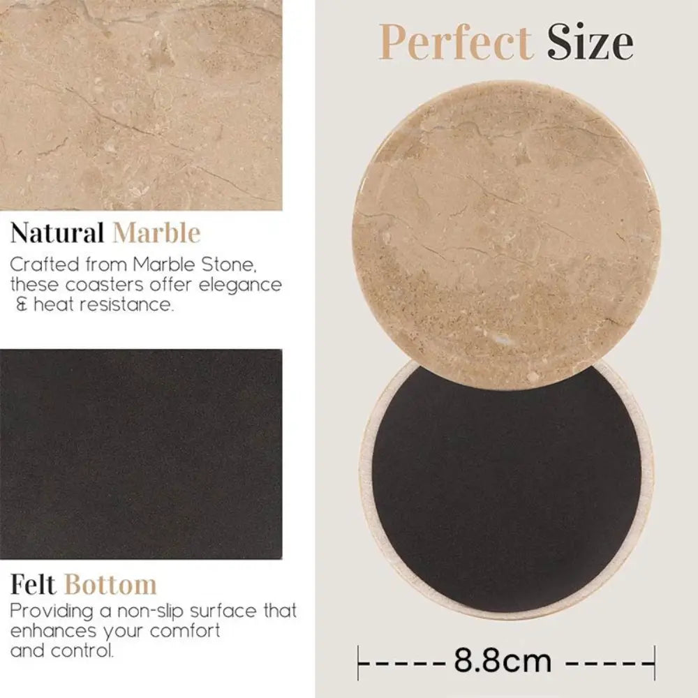 Verona Marble Coasters with Holder | Set of 6