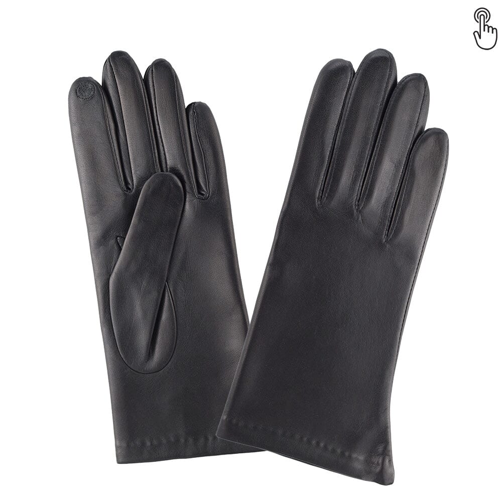 Women's Leather Gloves – Silk Lined – Touch Screen | Black