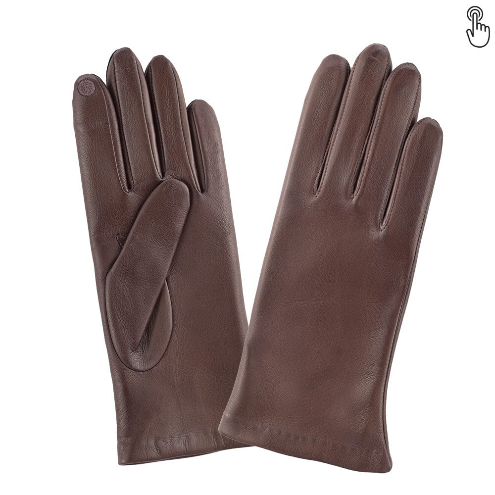 Women's Leather Gloves – Silk Lined – Touch Screen | Brown