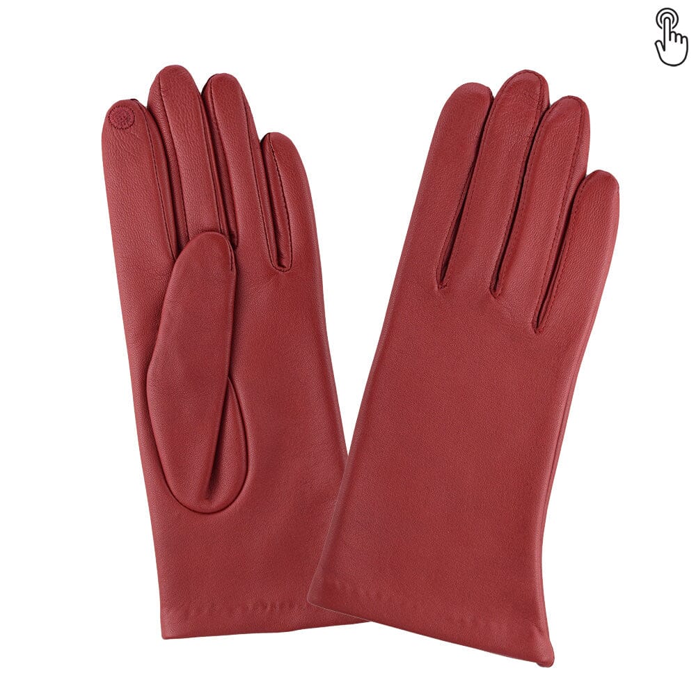 Women's Leather Gloves – Silk Lined – Touch Screen | Red