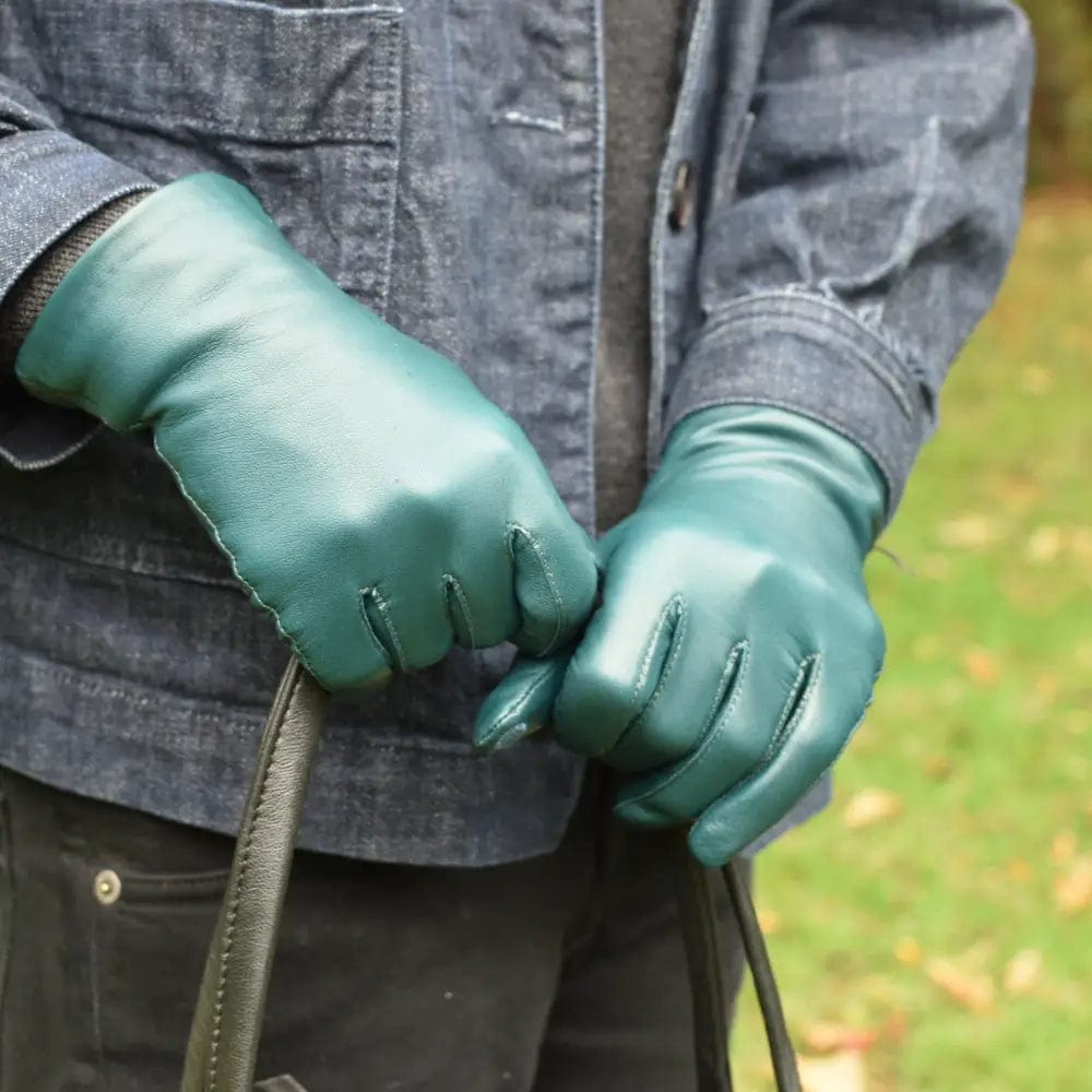 Women's Leather Gloves – Touch Screen | Teal
