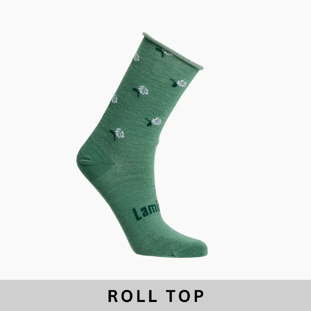 Women's Merino Roll Top Crew Socks | Heather
