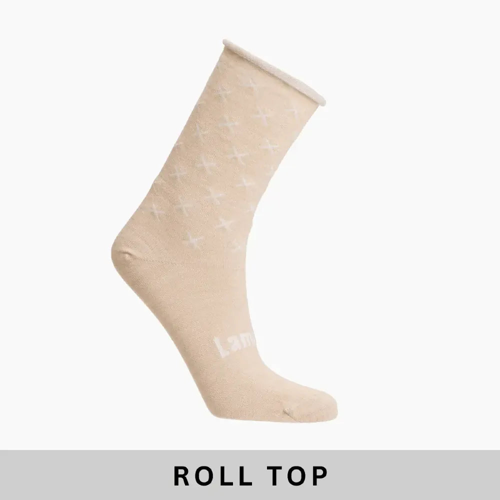 Women's Merino Roll Top Crew Socks | Mushroom