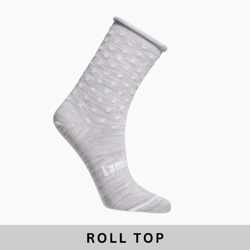 Women's Merino Roll Top Crew Socks | Powder