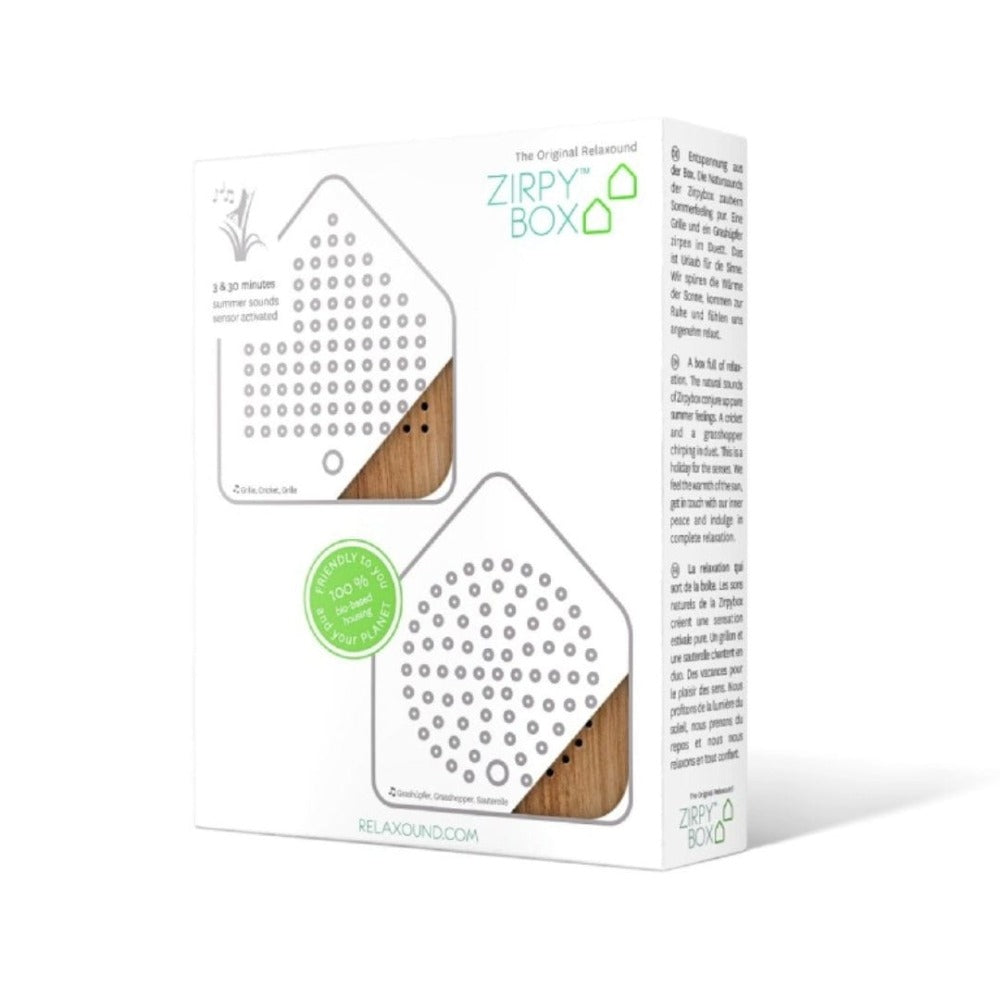 Zirpybox  Surround Sound | White & Oak Box