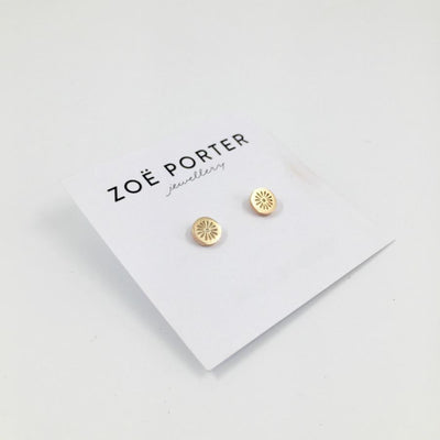 Zoe Porter Daisy Stud Earrings Gold