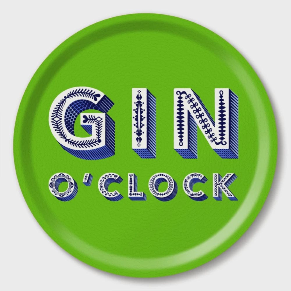 Birchwood Tray | Gin O'Clock/Lime Green