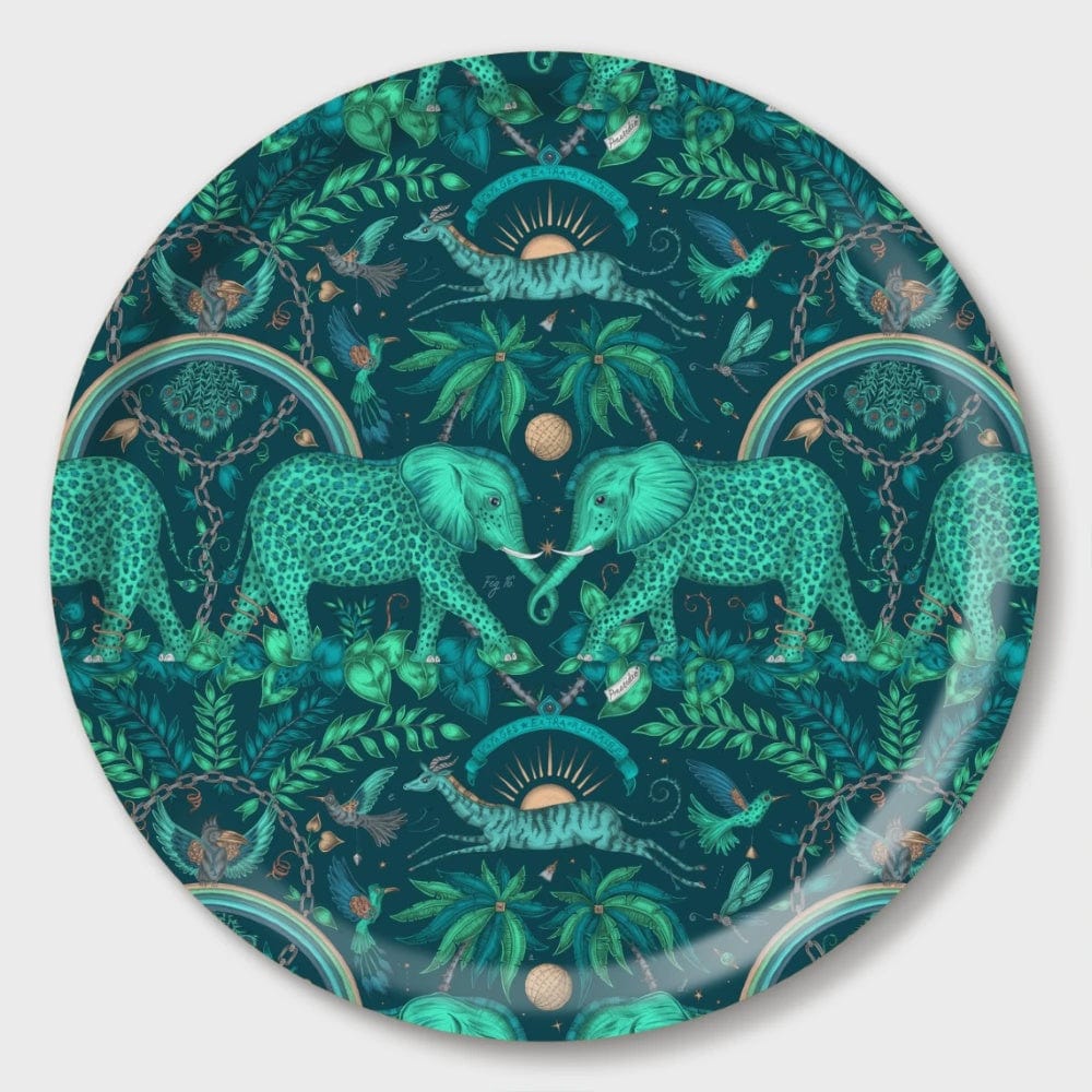 Birchwood Tray Medium Round | Zambezi/Teal