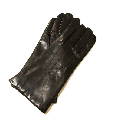 Black / 7 Italian Leather Silk Lined Gloves 2362 | Black