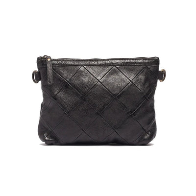 Black Anna Leather Sling Bag