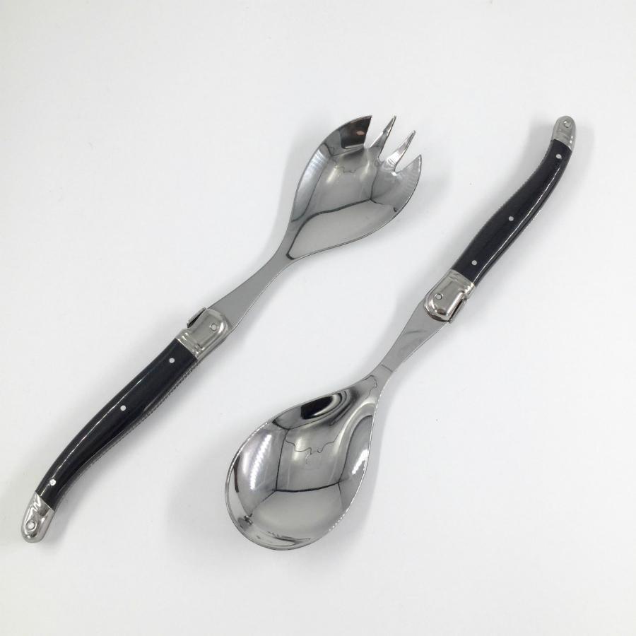 Black Laguiole Salad Server Set Gift Box