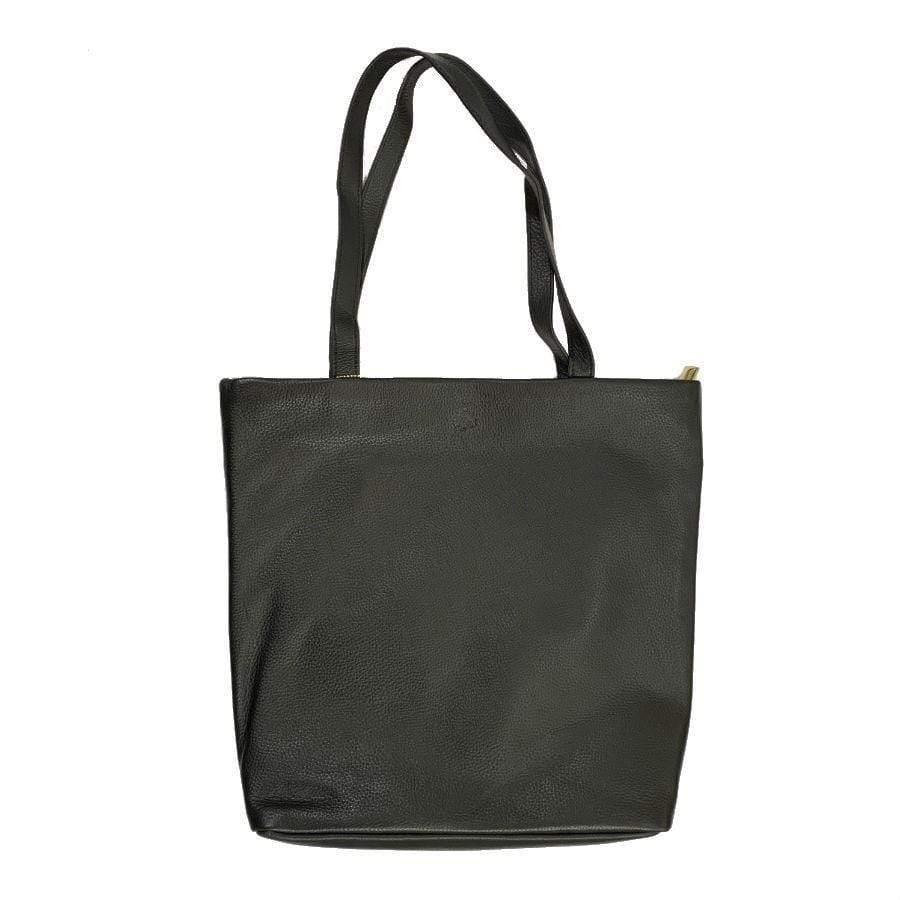 Black Leather Tote ST76