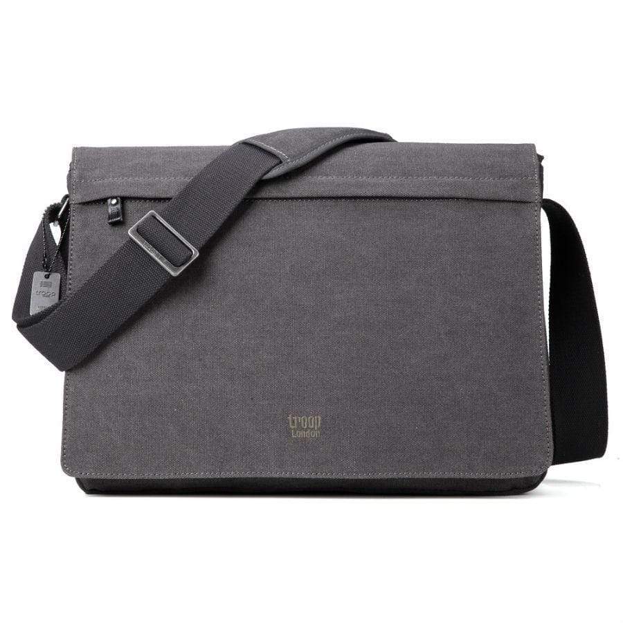 Black Troop Classic Flap Satchel Large