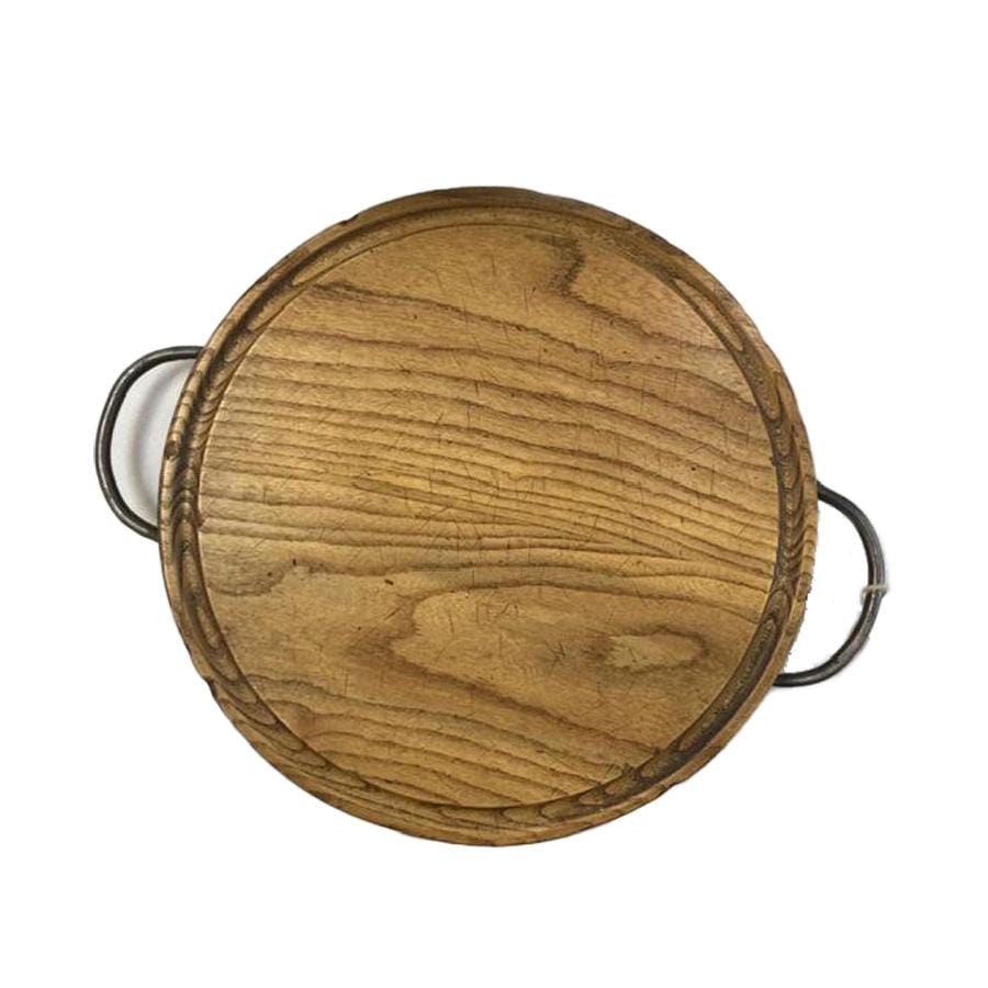 Elm Meat Chopping Block with lron Handles