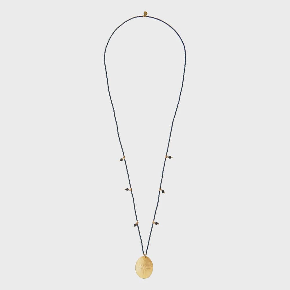 Feminine Black Onyx Gold Necklace