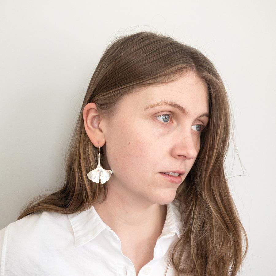 Flying Dog Earrings Small | Gingko Leaf