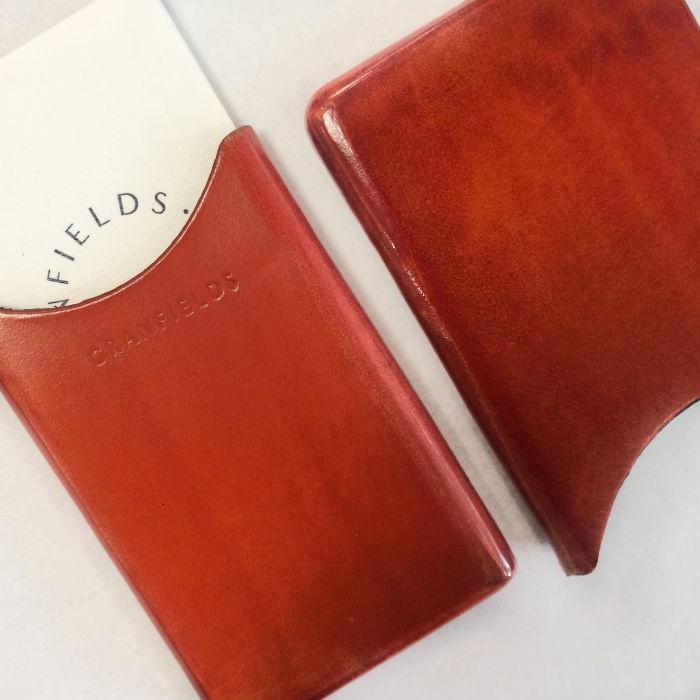 Italian Leather Card Pouch | Orange