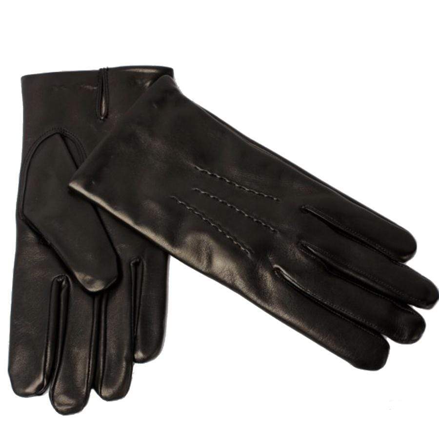Italian Leather Wool lined  Mens Gloves -black - 2371W