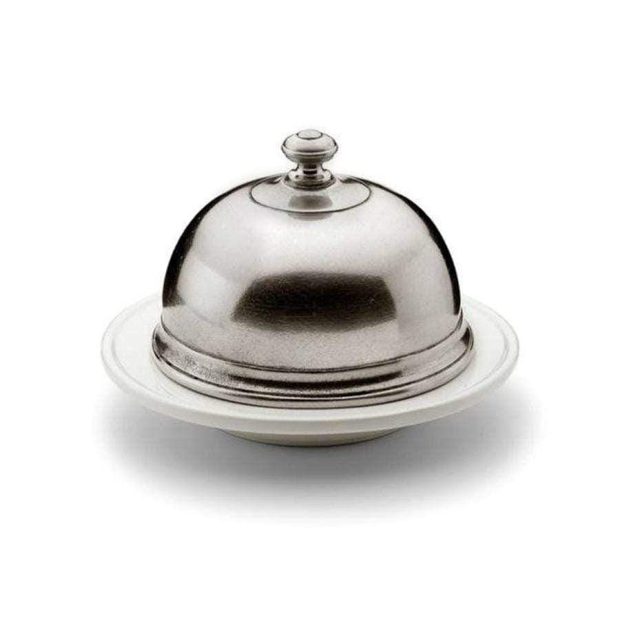 Italian Pewter and Ceramic Butterdome