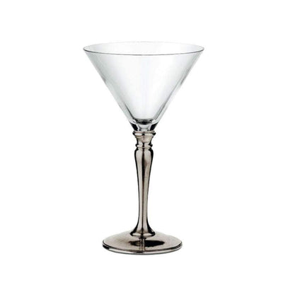 Italian Pewter & Crystal Martini Glass