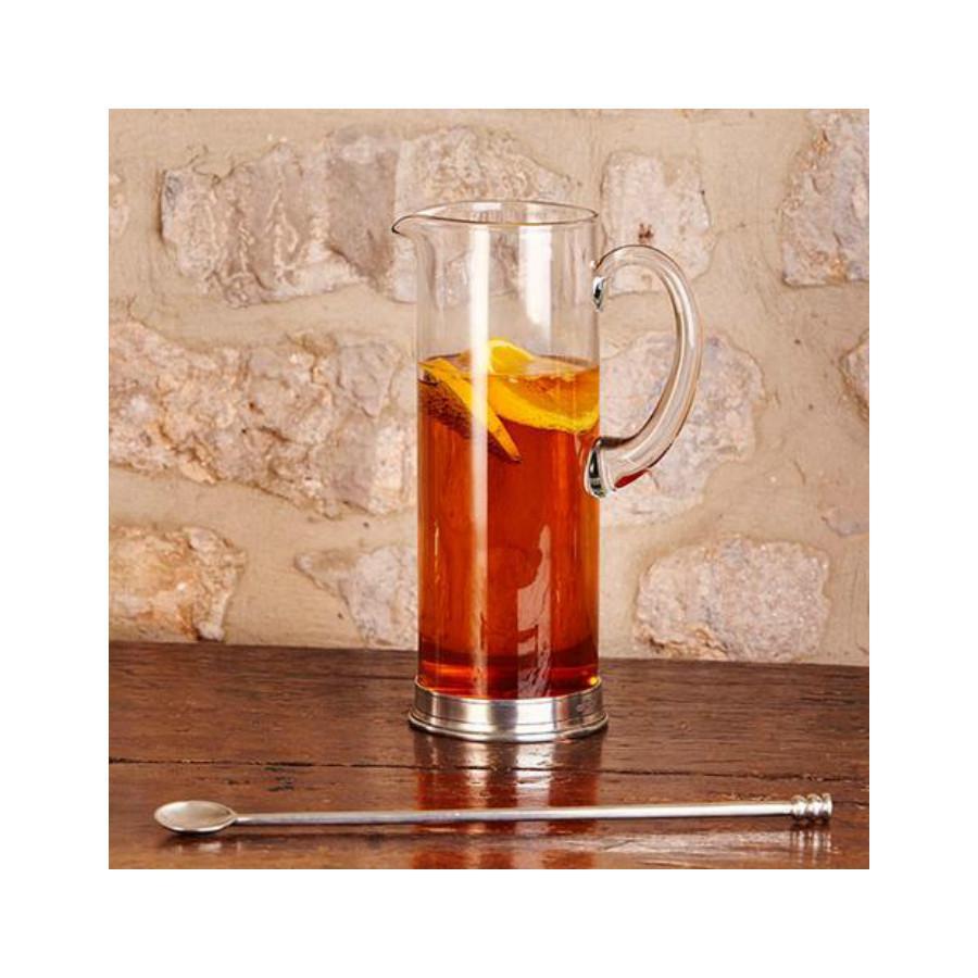 Italian Pewter & Crystal Pitcher