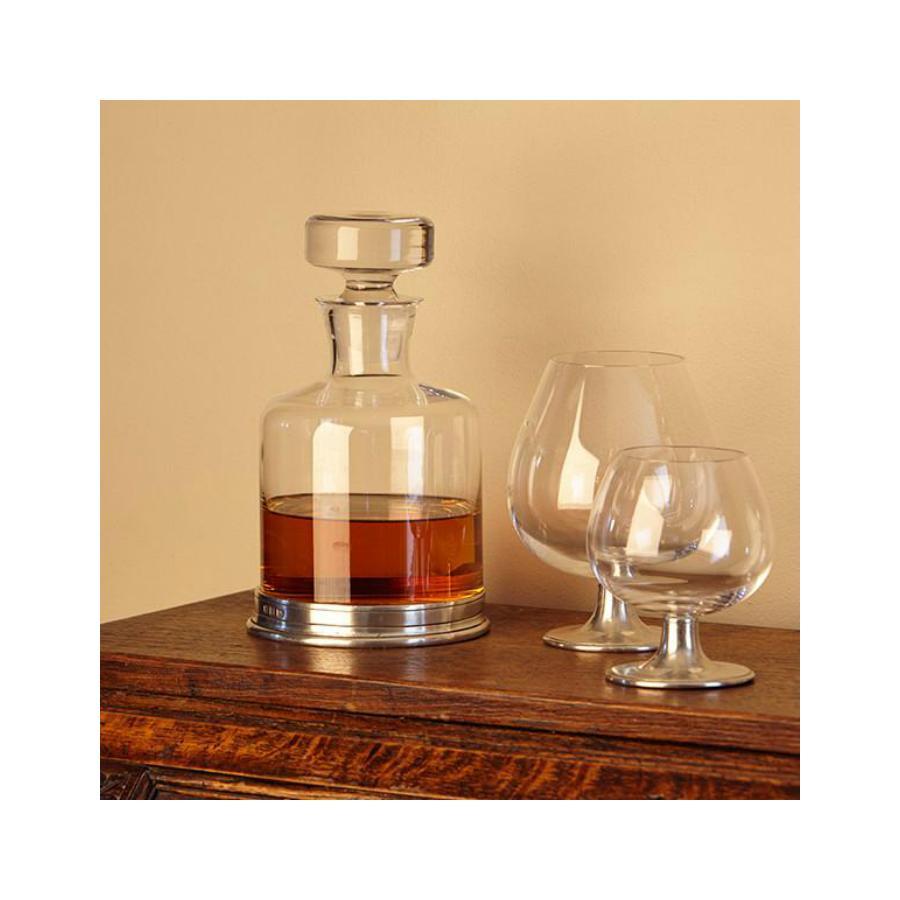 Italian Pewter & Crystal Spirit Decanter